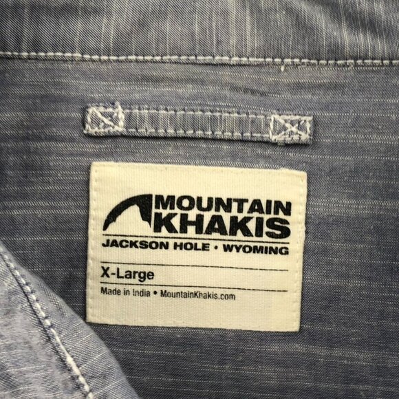 Mountain Khakis Mens Shirt Size XL Button-Up Long Sleeve Blue Jackson Hole - Picture 3 of 11